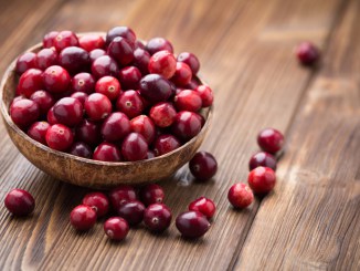 Fresh cranberries in bowl