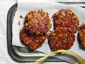 Curried Tri-Color Potato Latkes